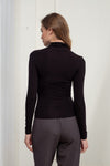 The Workshop Turtleneck Top- Black