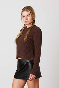 Coco Cropped Sweater- Chocolate