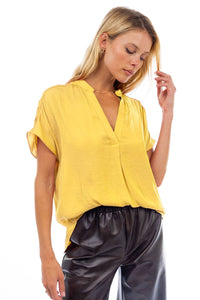 Mallory Drop Shoulder Top- Gold