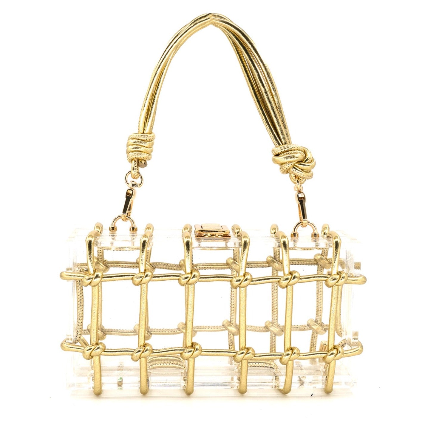 BC Handbags Clear Knot Purse- Gold