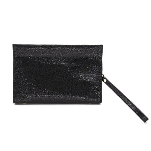BC Handbags Metallic Clutch- Black