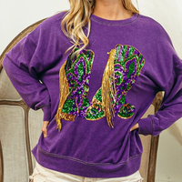 Double Party Boots Sweater- Vintage Violet