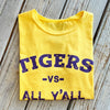 Tigers VS All Yall Crop Tee- Yellow