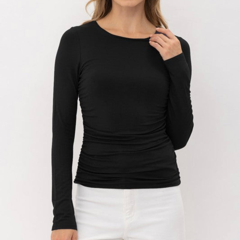 Shelly Ruched Top- Black