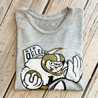 Retro Player Saints Crop Top- Heather Grey