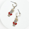 Enamel Bubbly Glass Earrings- Red