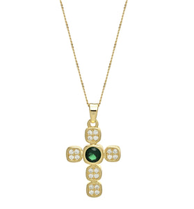 Bracha Reflection Necklace- Emerald/Gold