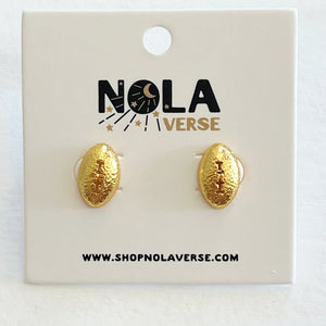 Nolaverse Football Stud Earring- Gold