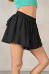 Ruffle Back Summer Short- Black