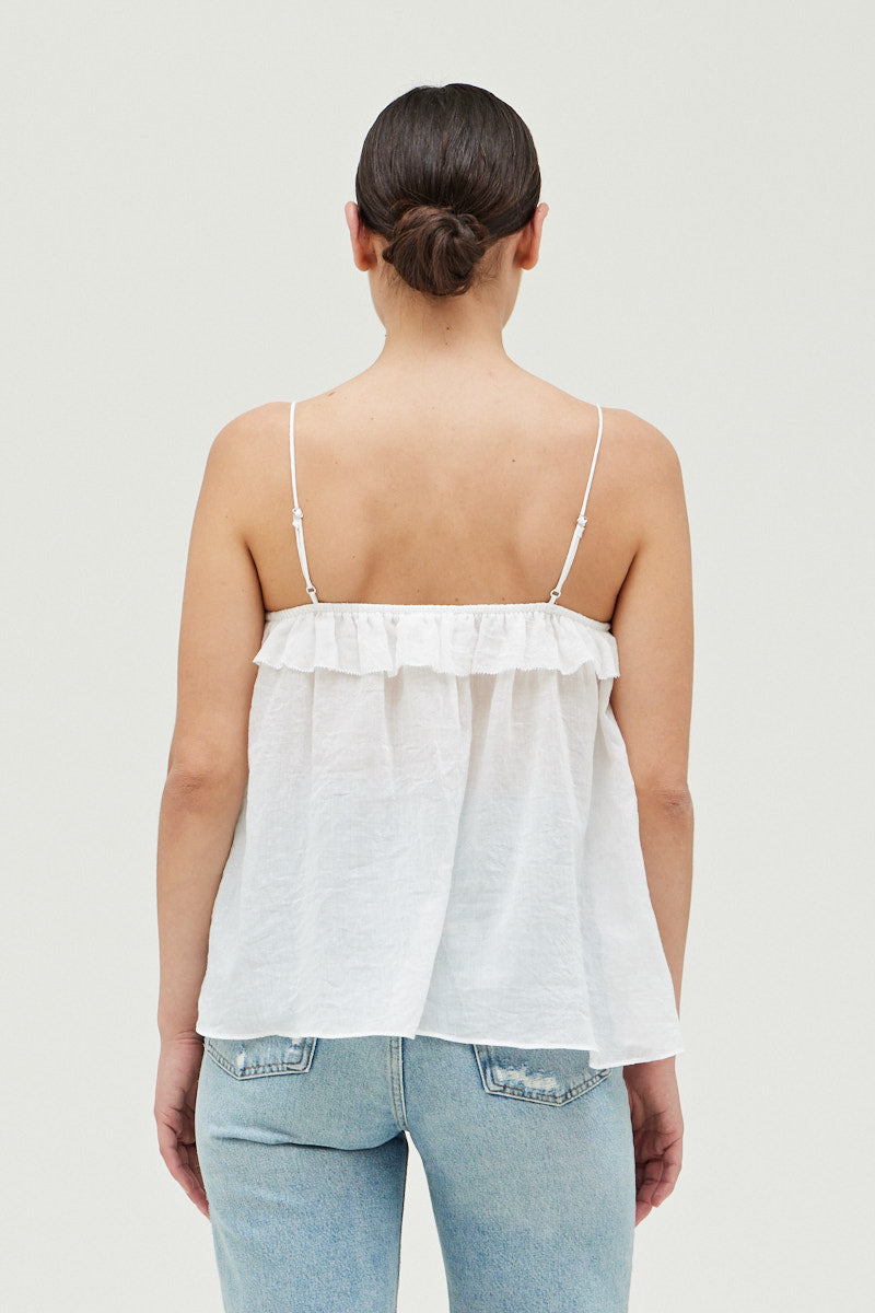 Grade & Gather Ruffle Top- Off White