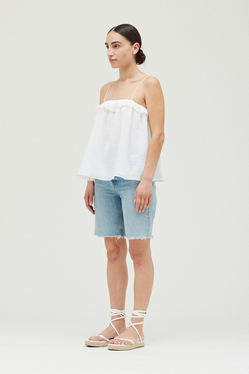 Grade & Gather Ruffle Top- Off White