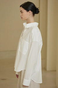 Grade & Gather Poplin Shirt- Off White