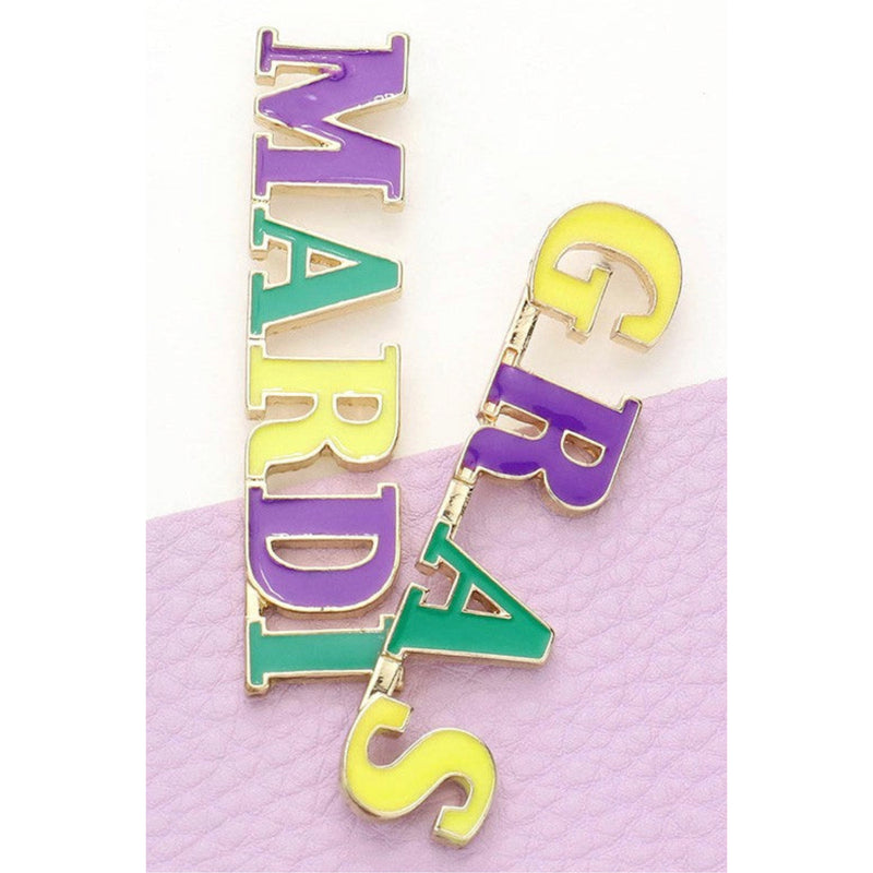 Enamel Mardi Gras Earrings