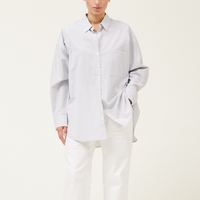 Willow Oversized Stripe Shirt- Chambray