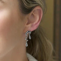 Farrah B Drippin Earrings- Silver