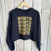 Saints x5 Cropped Sweatshirt- Black