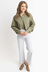 Becky Poplin Top- Olive