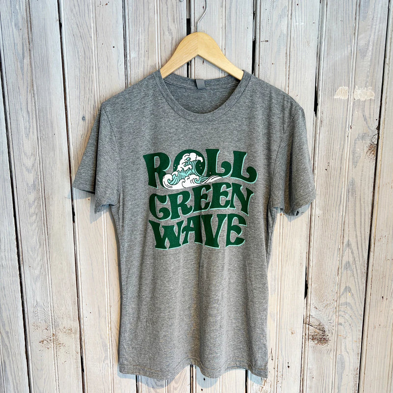 Roll Green Wave Tee- Heather Grey