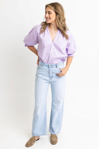 Nessa Puff Sleeve Top- Lavender