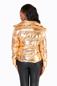 Buddy Love Addison Puffer Jacket- Gold