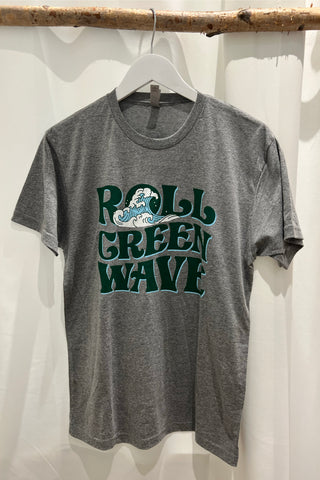 Roll Green Wave Tee-Heather Grey