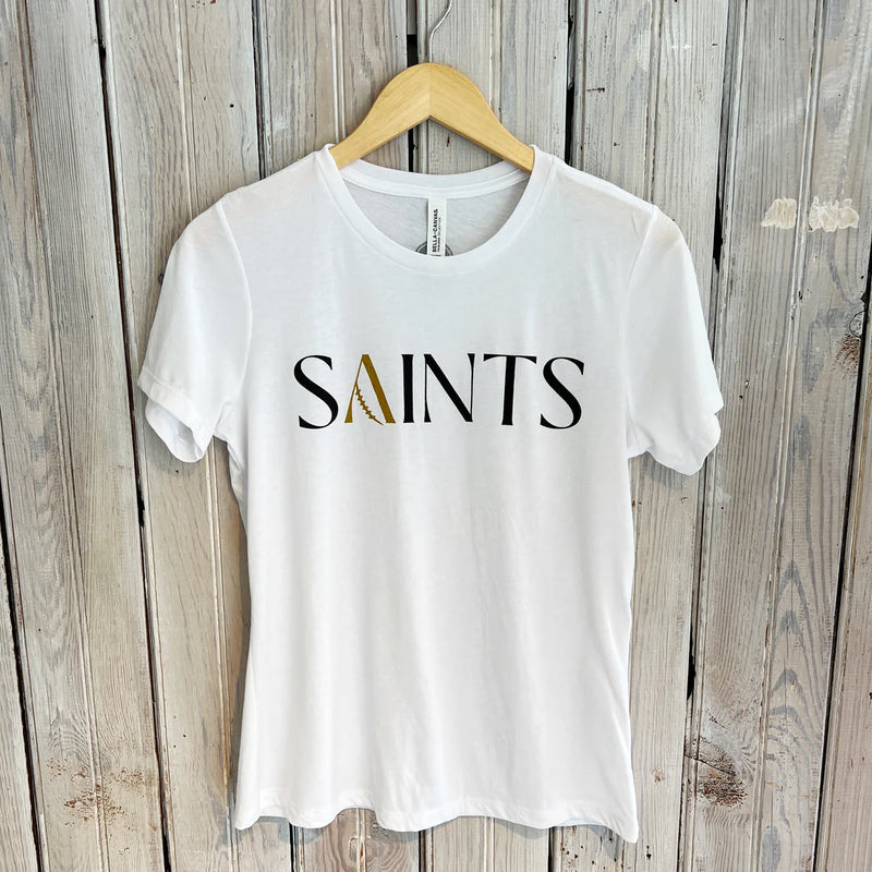 Saints "A" Football Tee- White