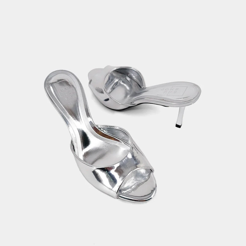 Shushop Elaine Kitten Heel- Silver