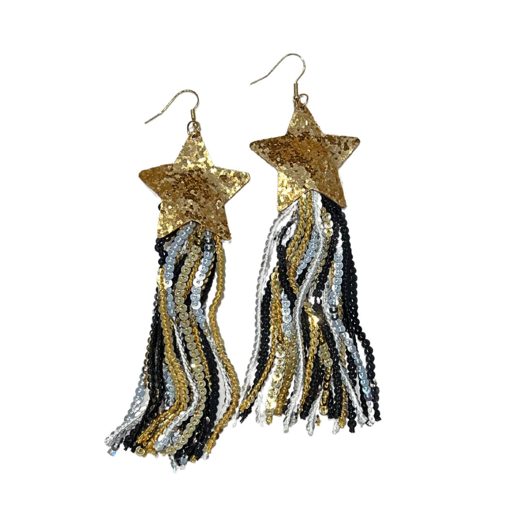 Saints Star Earrings- Fringe