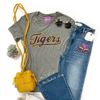 LSU Tigers Script Tee- Grey