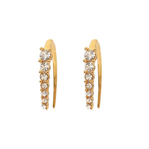 Jansen Earrings- Gold Rhinestone