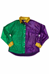 Nolaverse MG Metallic Button Down- Purple/Yellow/Green