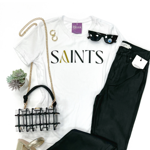 Saints "A" Football Tee- White