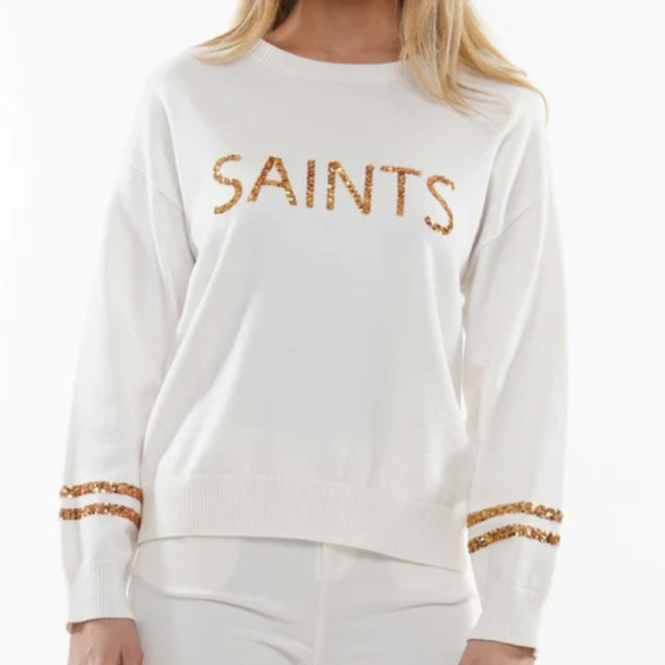 Sequin Saints Top, White