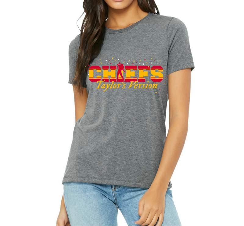 Chiefs Taylor's Version Women's Crew- Heather Grey