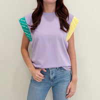 Nolaverse Pastel Mardi Pearl Flutter Sleeve- Purple