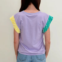 Nolaverse Pastel Mardi Pearl Flutter Sleeve- Purple