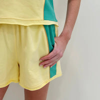 Nolaverse Mardi Colorblock Shorts- Purple/Green/Yellow