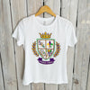 Mardi Gras Crest Women's Crew- White