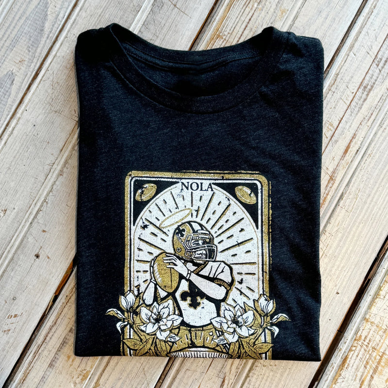 Saints Tarot Women's Tee- Heather Black