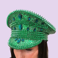 Rhinestone Conductor Hat- Green