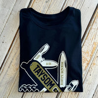 Taysom Women's Crew Neck Tee- Black/gold