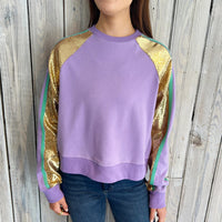 Nolaverse Sweatshirt with Gold Sequins- Lavender