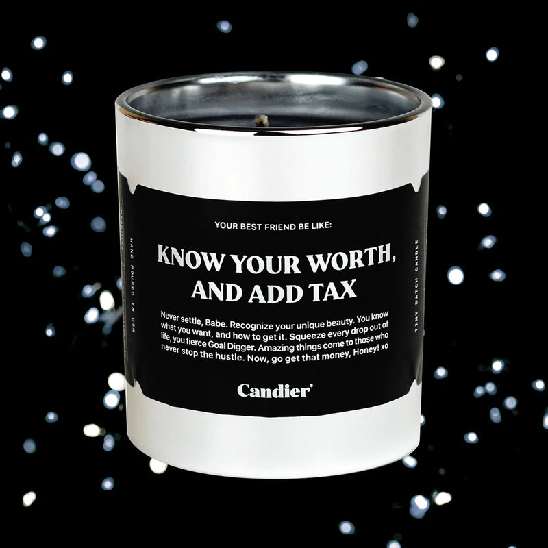 Candier Candle- Know Your Worth Add Tax