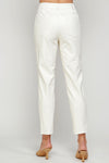 Gloria Faux Leather Pant- Cream