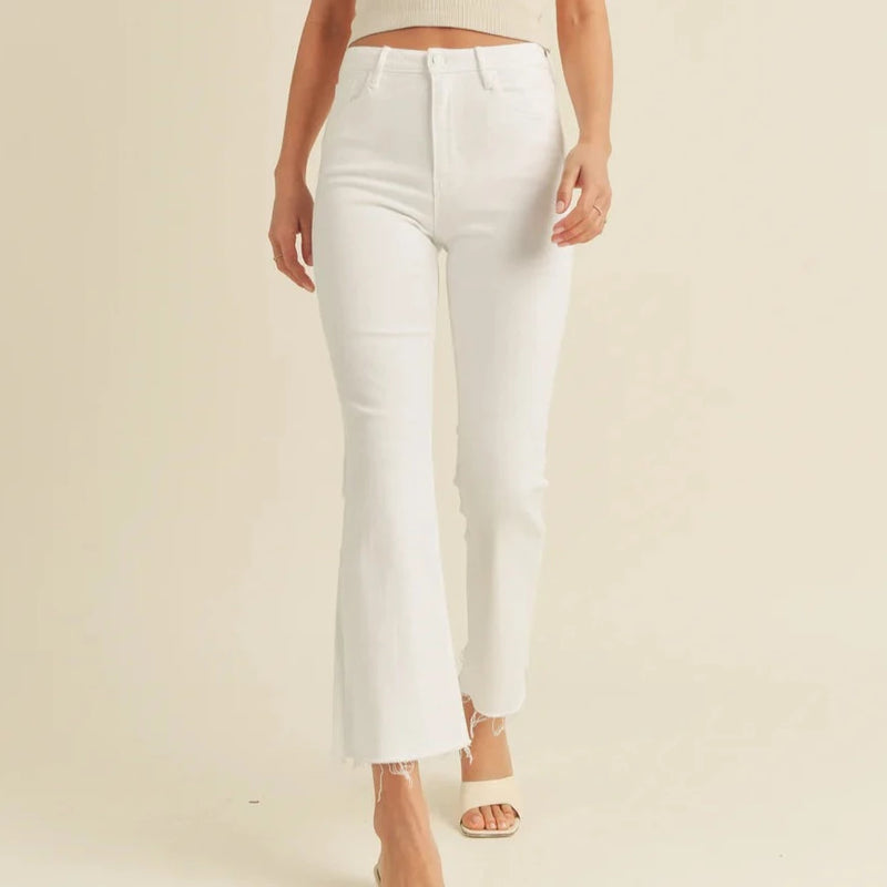 Cropped white hot sale flare jeans