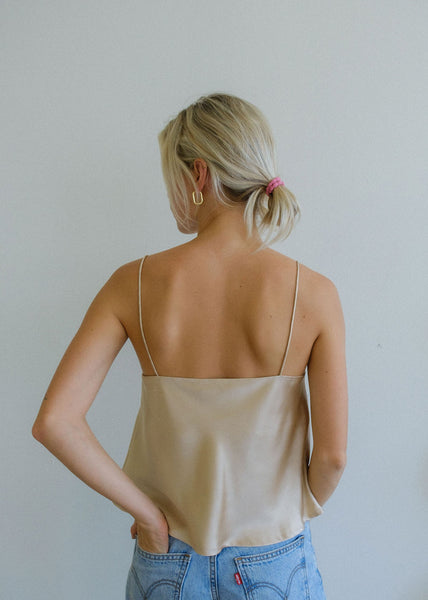 Satin Cami Top- Shiny Gold