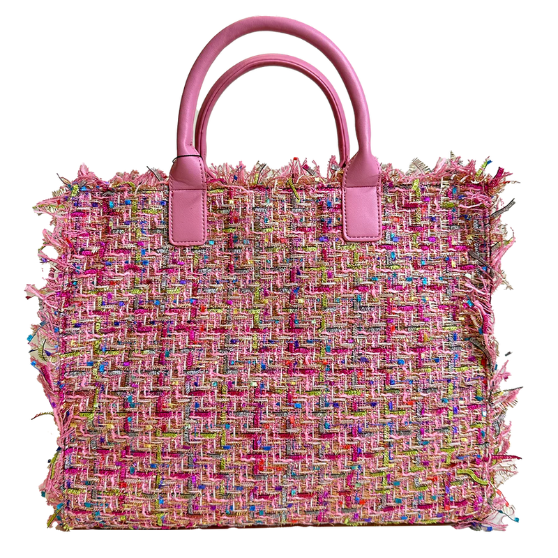 Ah.Dorned Tori Tweed Handbag- Pink