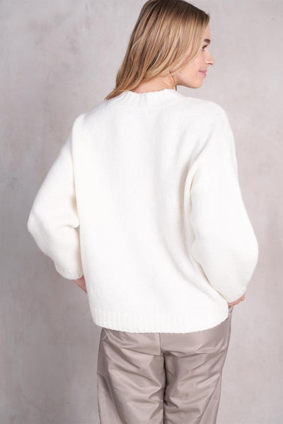 Lane Drop Sleeve Crew Sweater- Cream