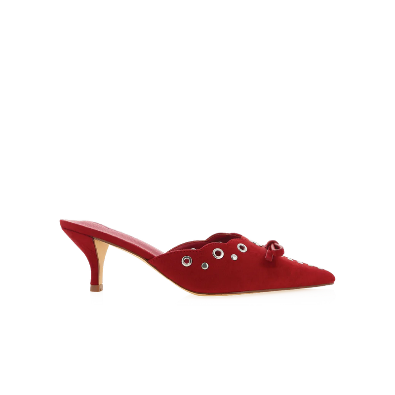 Billini Elio Kitten Heel- Strawberry Suede