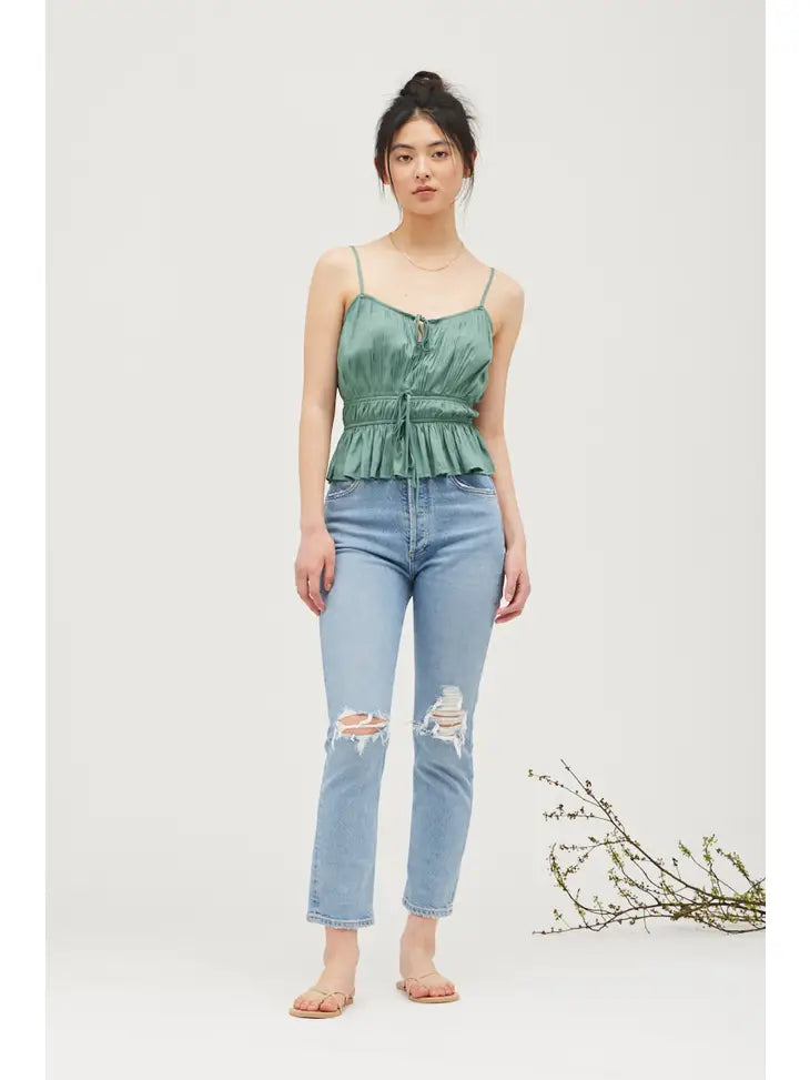 Grade & Gather Pleated Tank- Lagoon